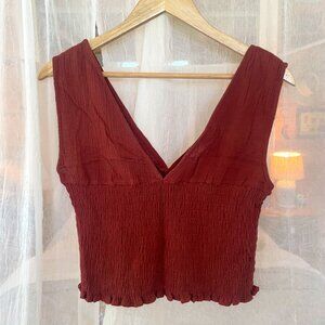 Bohme Terracotta Linen Rouched Tank